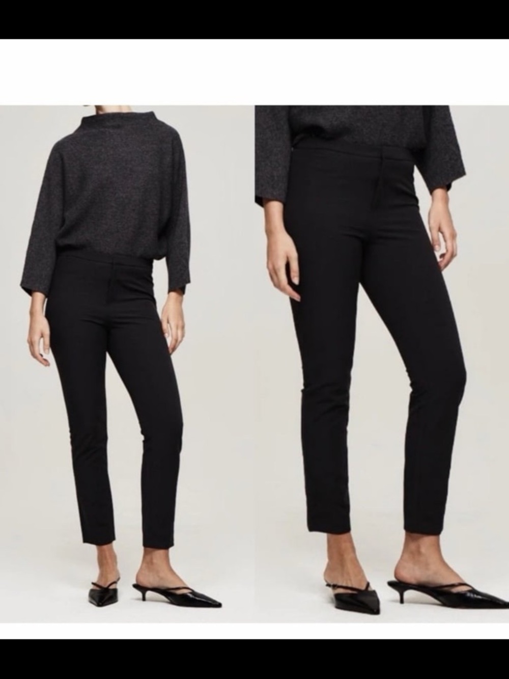 The Reset Black Straight Leg Ankle Pants